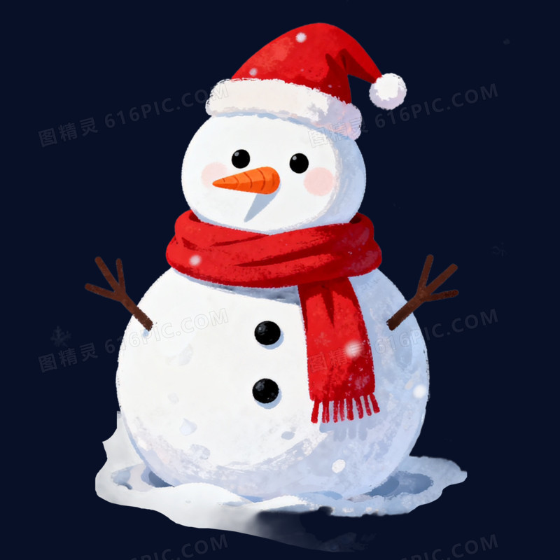 卡通手绘冬季雪人免抠元素