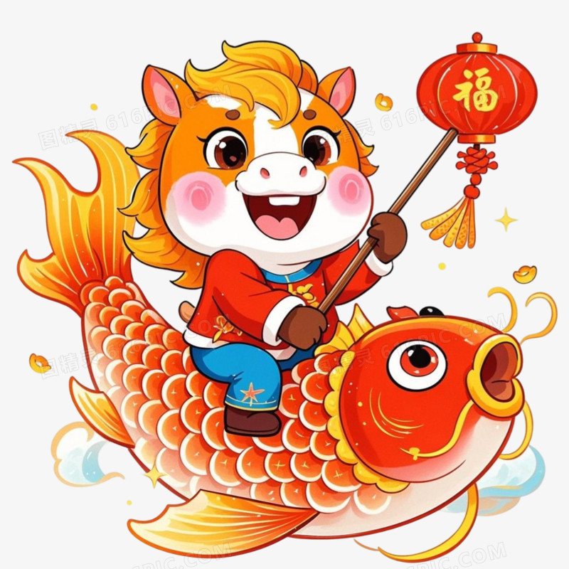 国潮风马年小马IP形象免抠元素