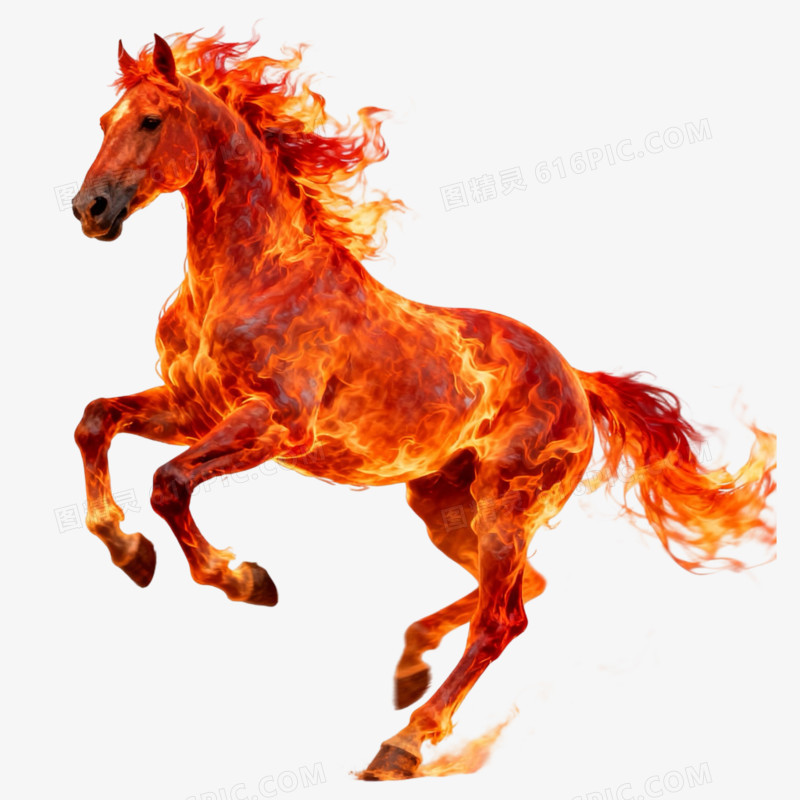 火焰动物马形象免抠元素