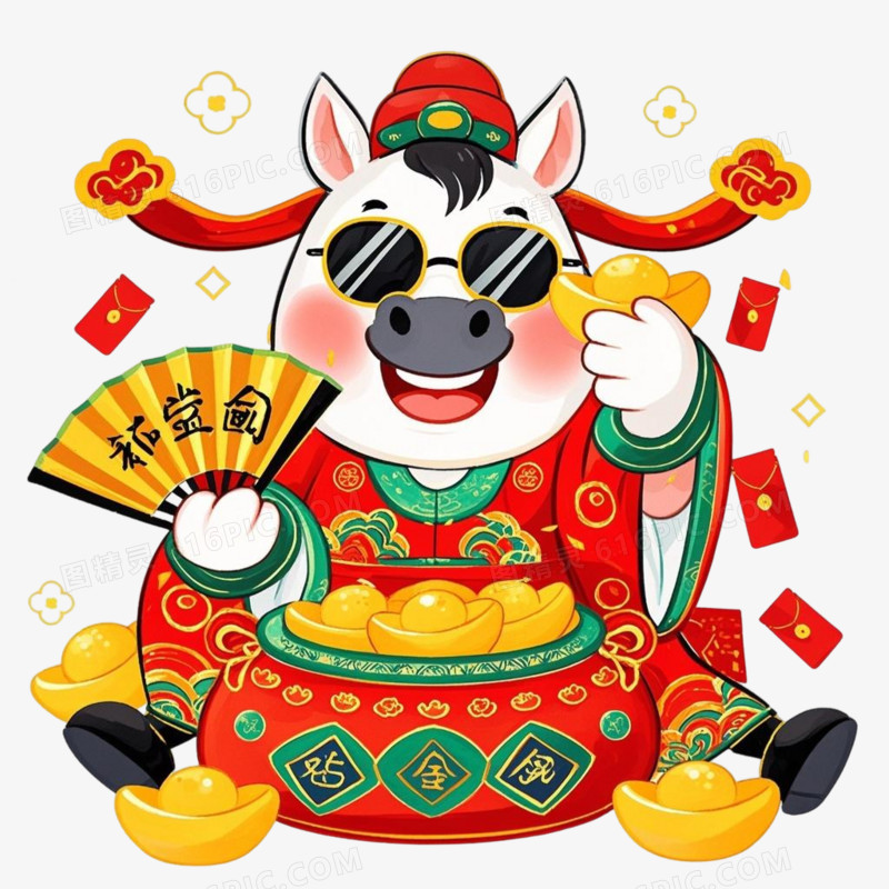 国潮风马年小马IP形象免抠元素