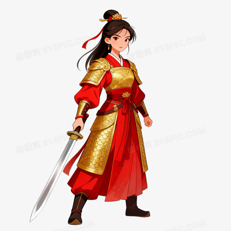 中国历史人物花木兰免抠元素
