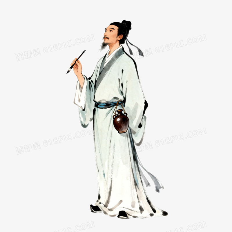 中国历史人物诗人李白免抠元素