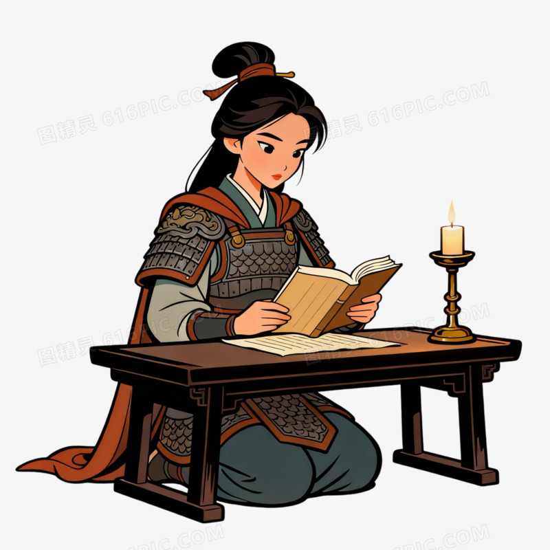 中国历史人物花木兰免抠元素