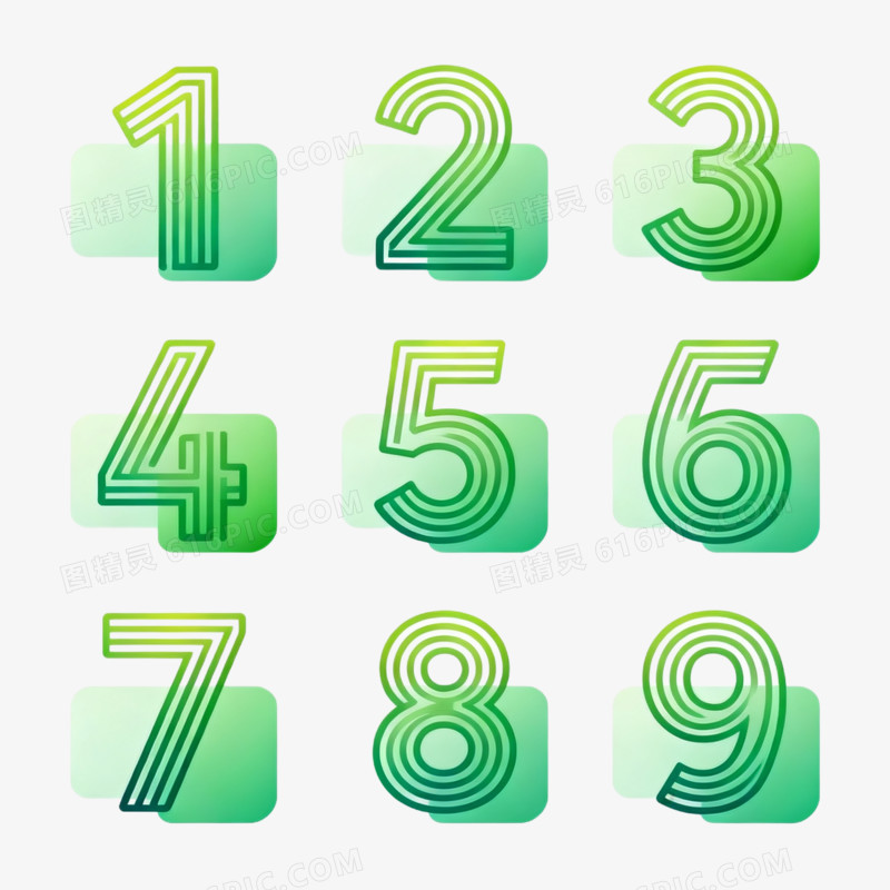 简约风PPT素材序号123456789免抠元素