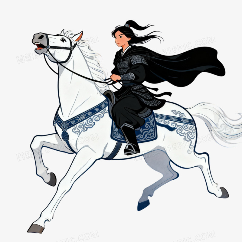 中国历史人物花木兰免抠元素