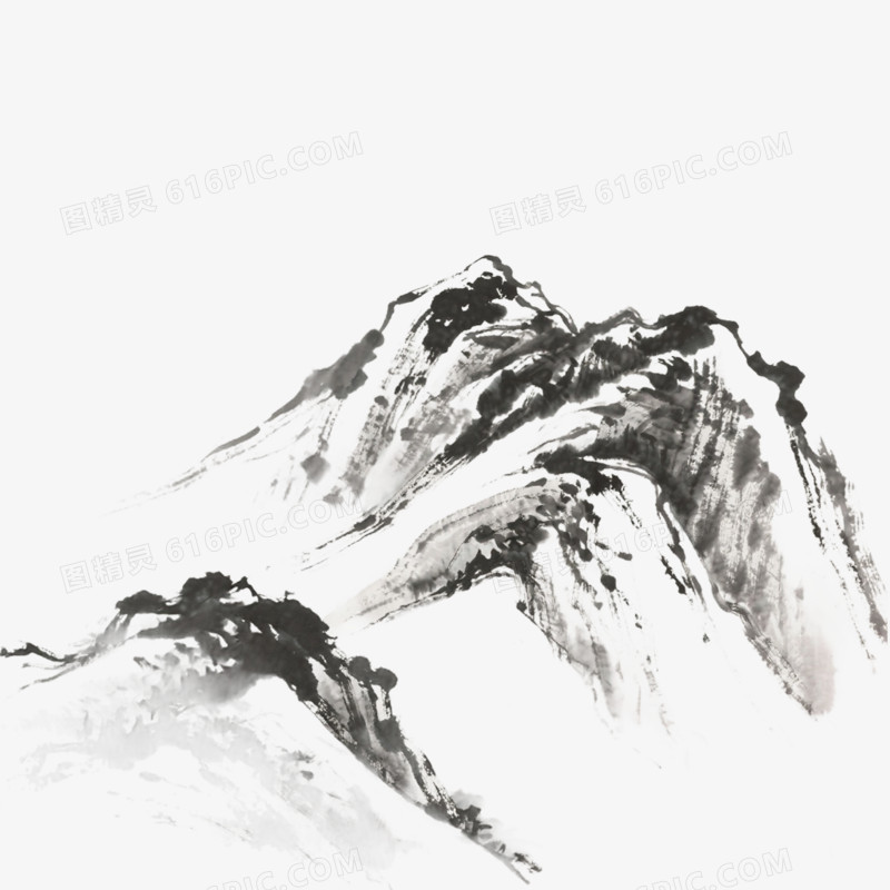 山脉山峰水墨风免抠元素