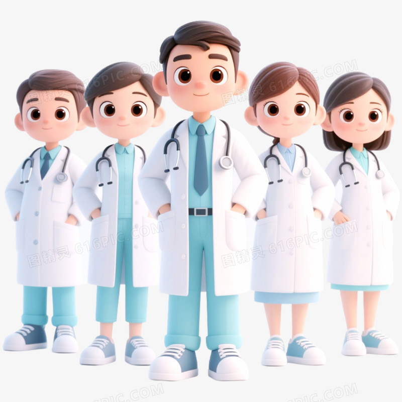 3D立体医生职业形象免抠元素
