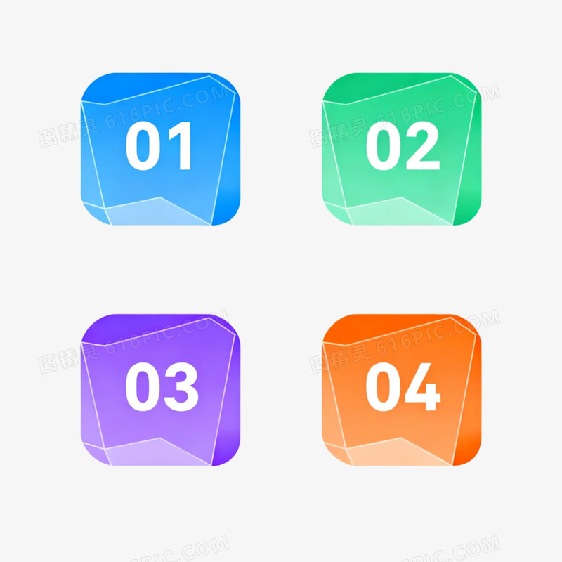 卡通插画风数字序号免抠元素