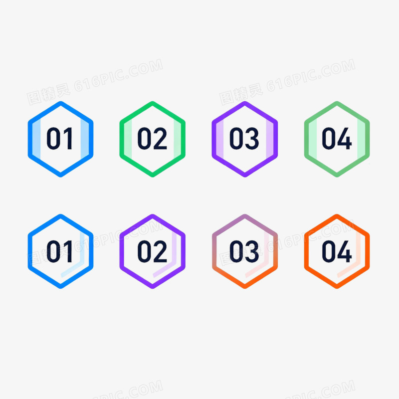 卡通插画风数字序号免抠元素