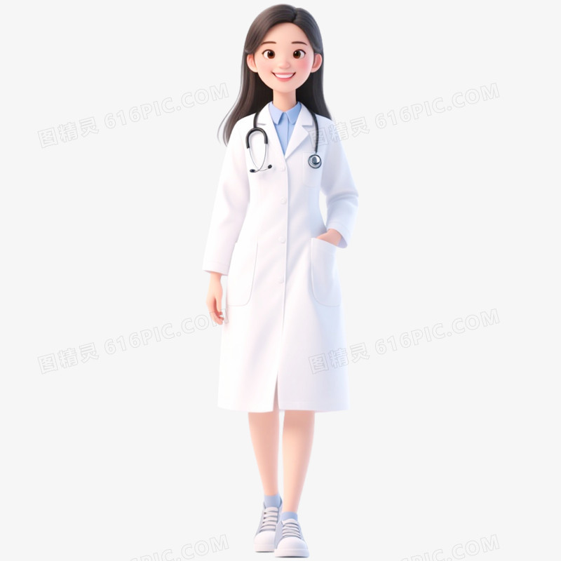 3D立体医生职业形象免抠元素