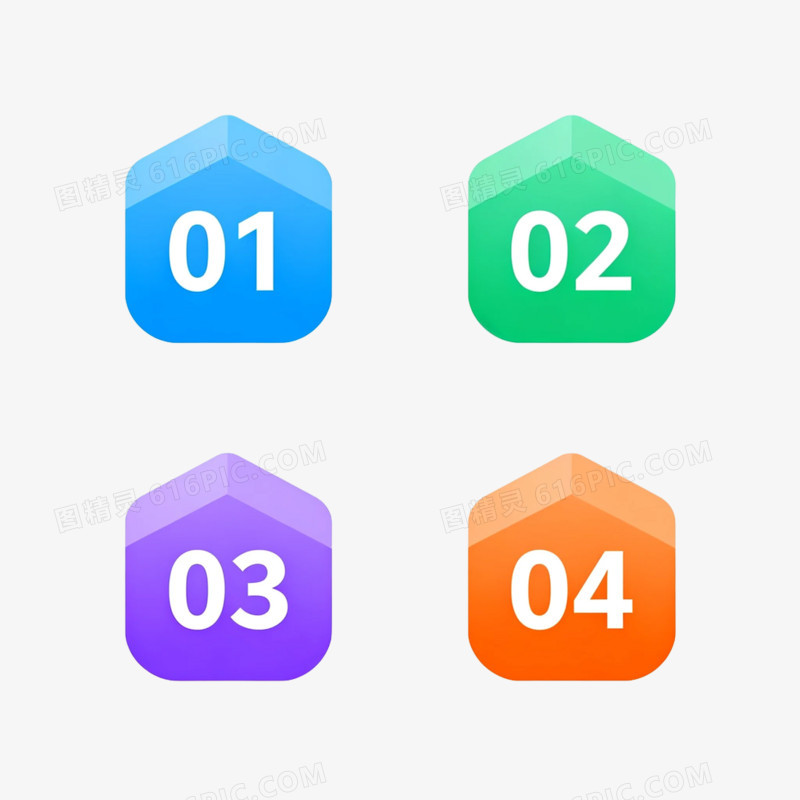 卡通插画风数字序号免抠元素