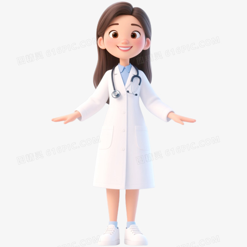3D立体医生职业形象免抠元素