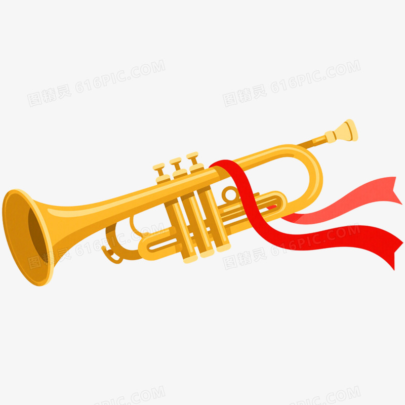 小号号角红绸党政免抠元素