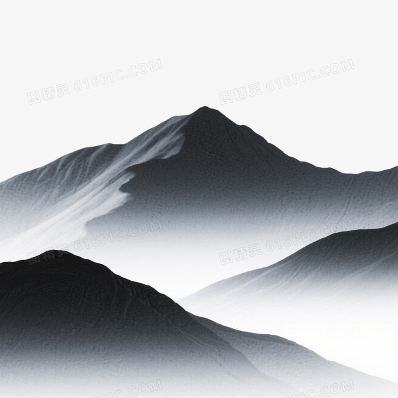 山脉山峰弥散渐变免抠元素