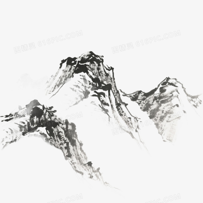 山脉山峰水墨风免抠元素