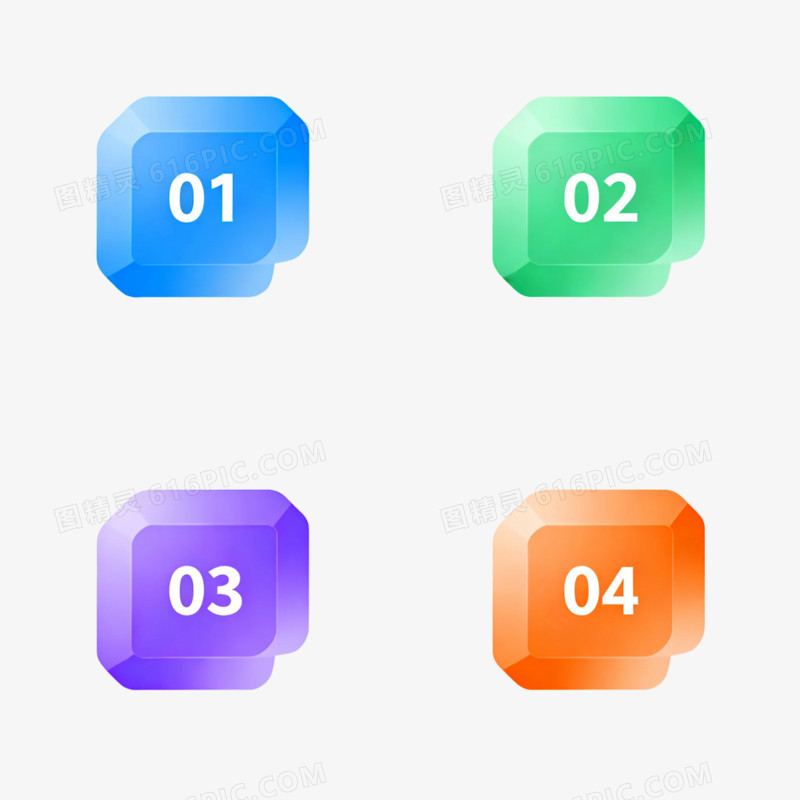 卡通插画风数字序号免抠元素