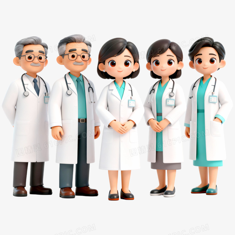 3D立体医生职业形象免抠元素