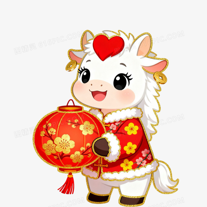 喜庆马年小马IP形象免抠元素