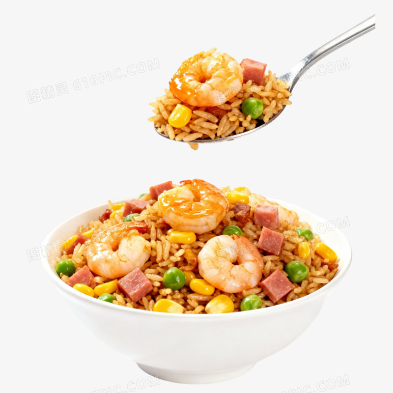 商业摄影一碗扬州炒饭食物食材免抠元素