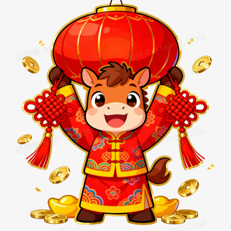 喜庆马年小马IP形象免抠元素