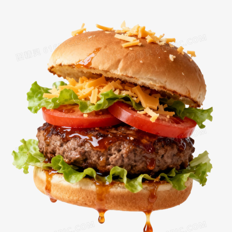 商业摄影汉堡食物食材免抠元素
