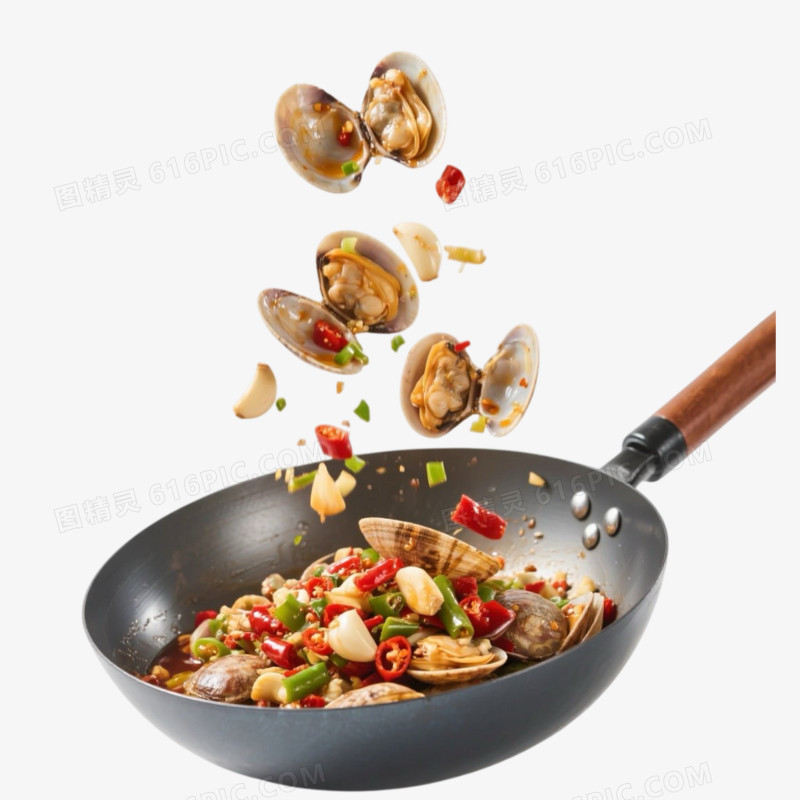 商业摄影麻辣蛤蜊食物食材免抠元素