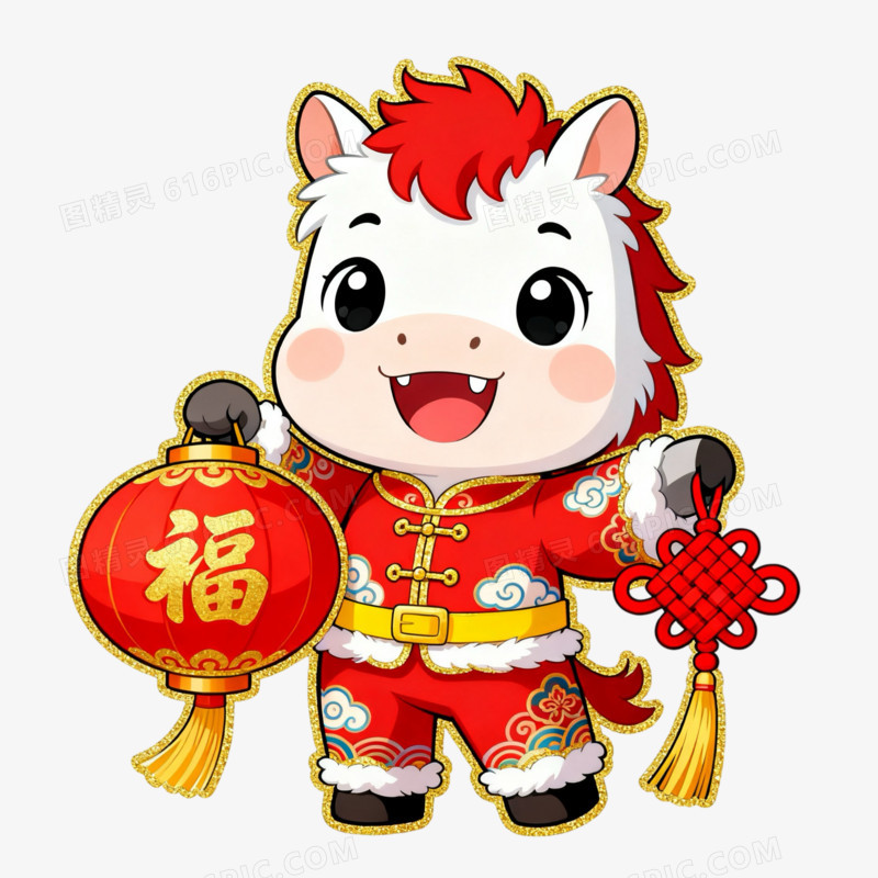 喜庆马年小马IP形象免抠元素