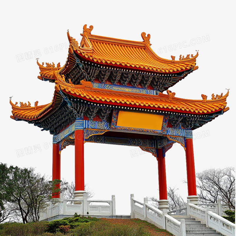 3d牌坊牌楼建筑免抠元素