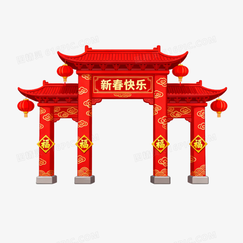 牌坊建筑免抠元素