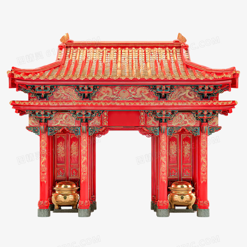 3d牌坊牌楼建筑免抠元素