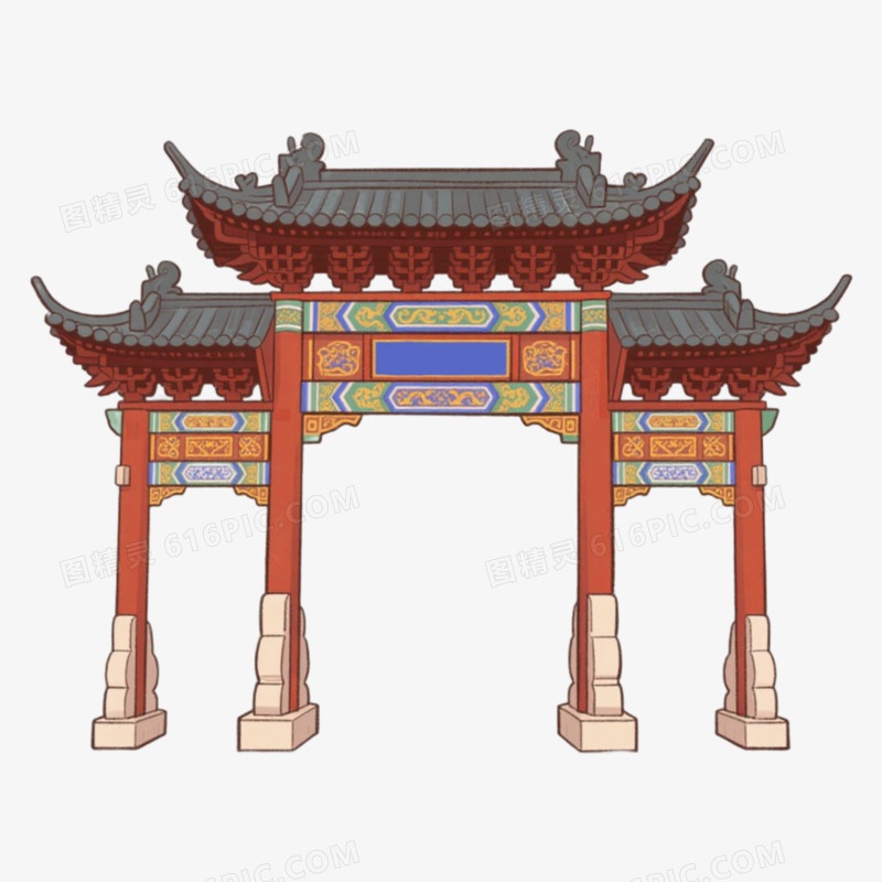 清代建筑牌坊建筑免抠元素