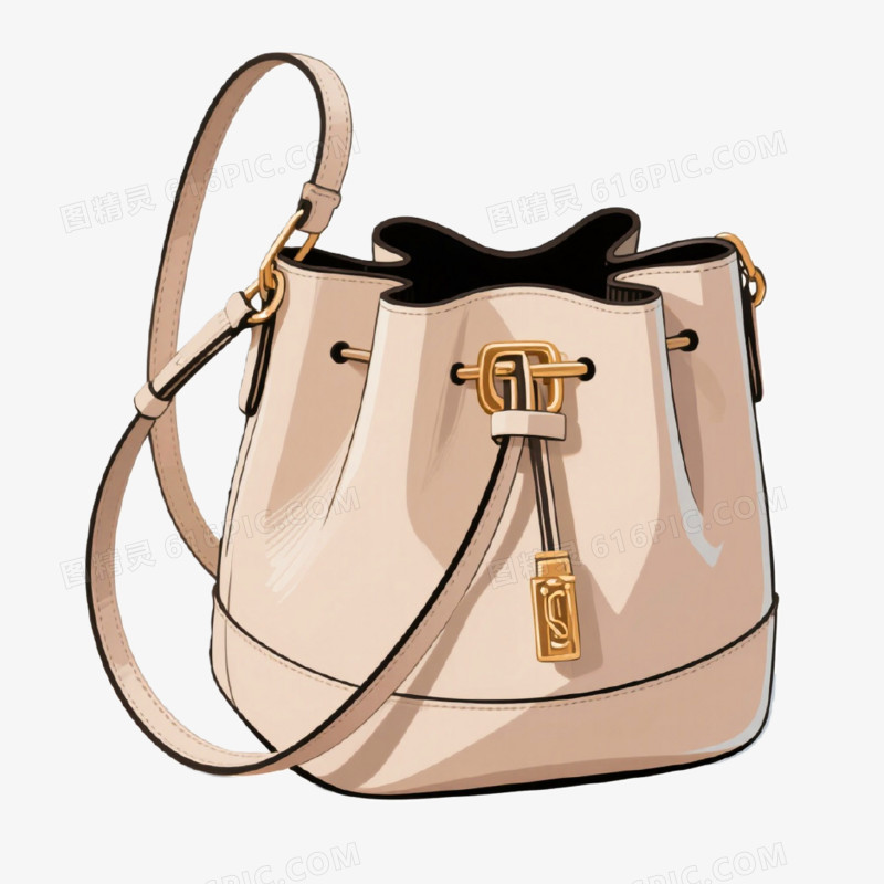 手绘插画风格手提包免抠元素