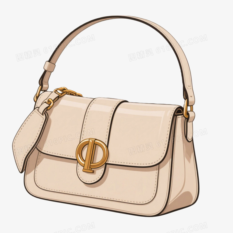 手绘插画风格手提包免抠元素