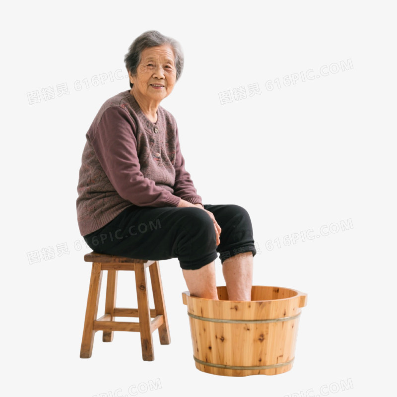 摄影风泡脚免抠元素