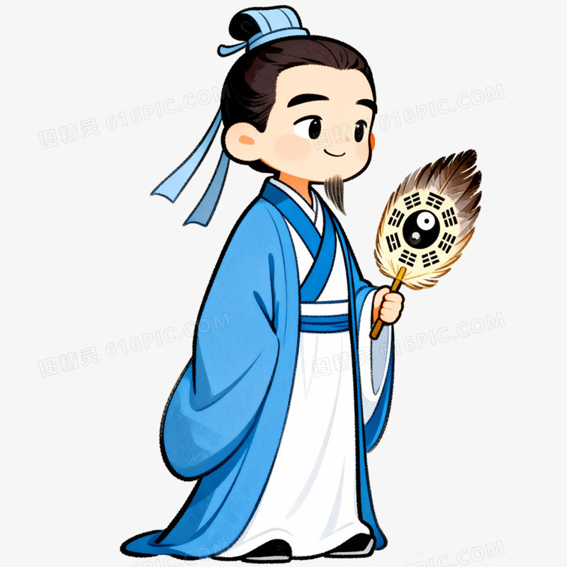卡通手绘历史人物诸葛亮免抠元素