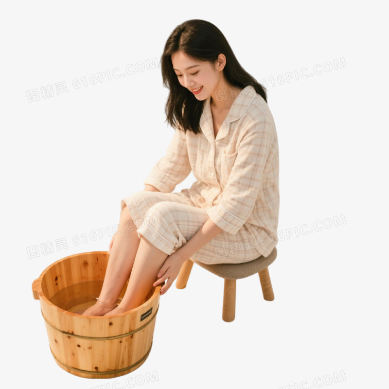 摄影风泡脚免抠元素