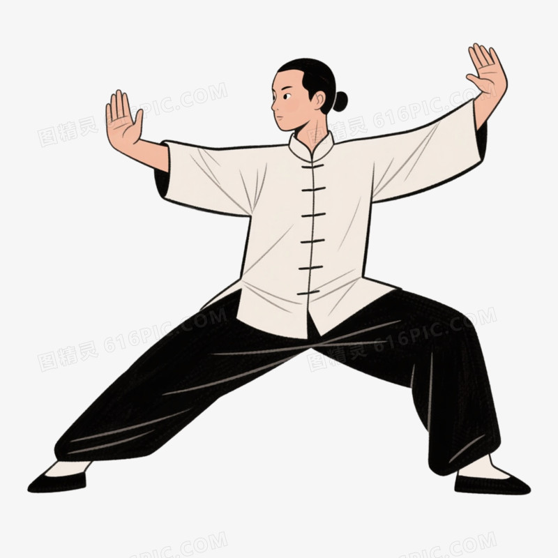 冬季养生太极拳免抠元素