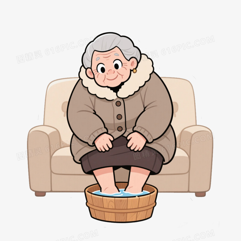 冬季养生足疗足浴泡脚免抠元素