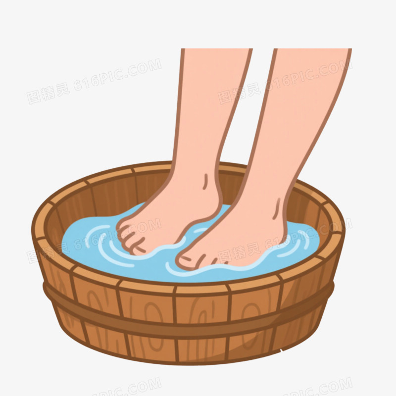 冬季养生足疗足浴泡脚免抠元素