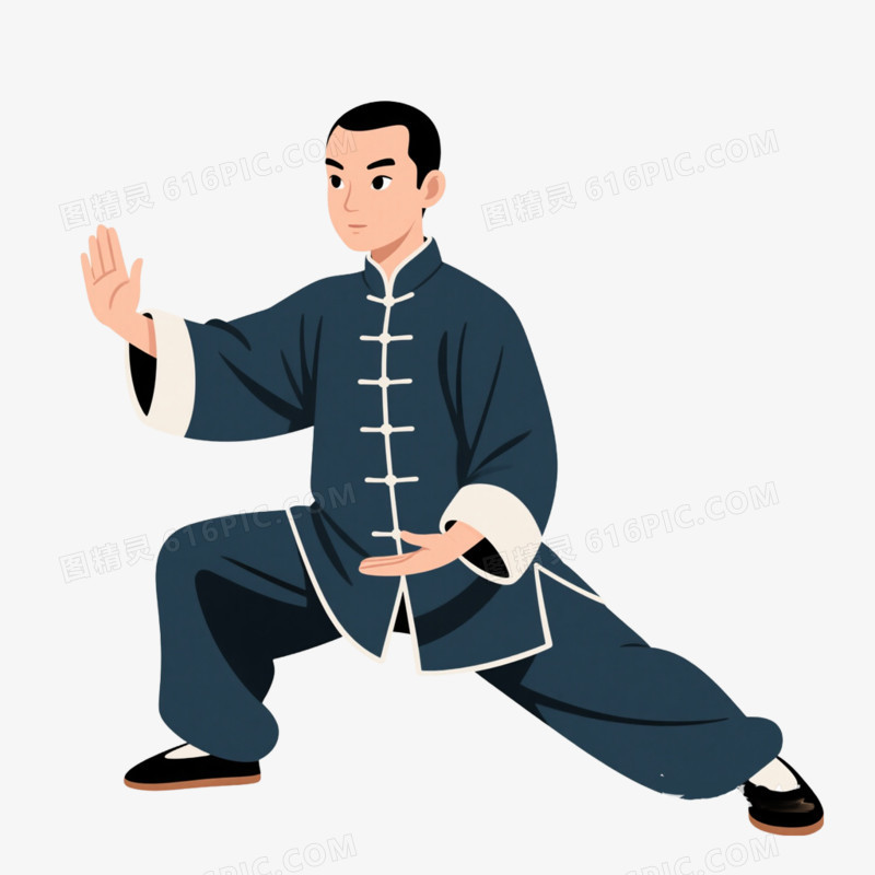 冬季养生太极拳免抠元素