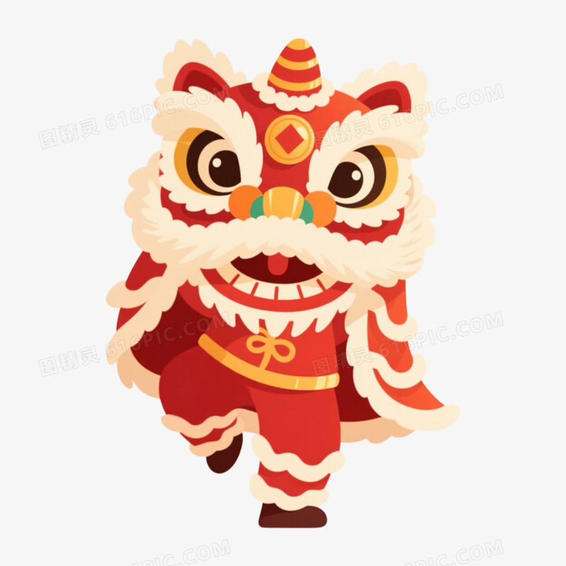 新年舞狮免抠元素