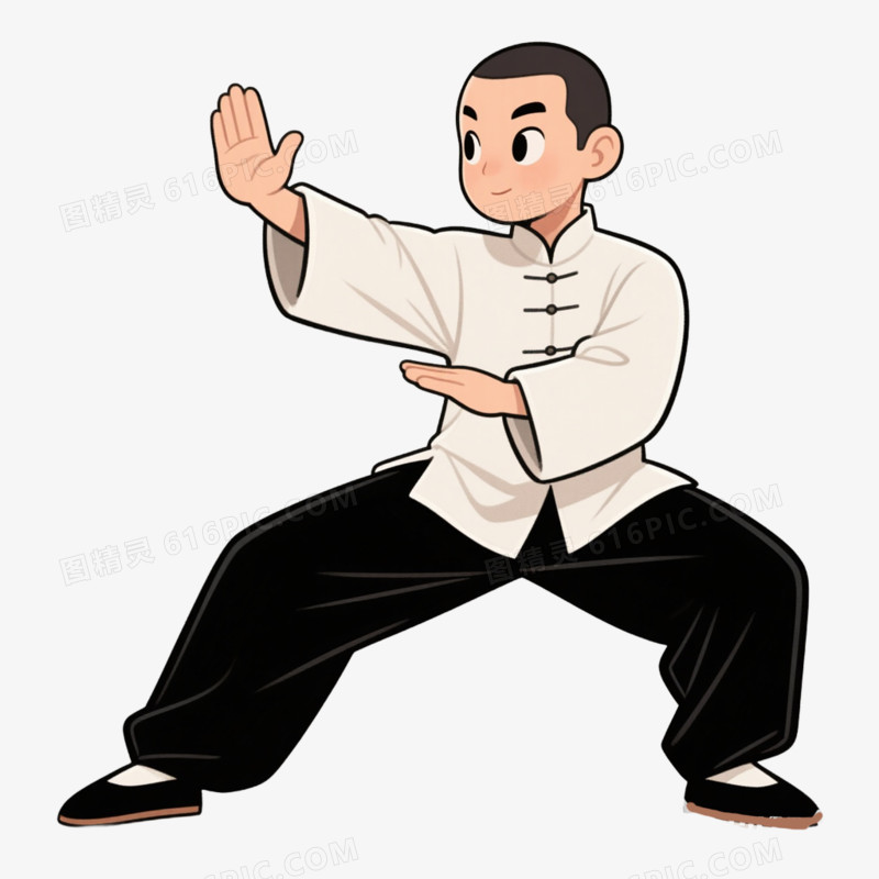 冬季养生太极拳免抠元素