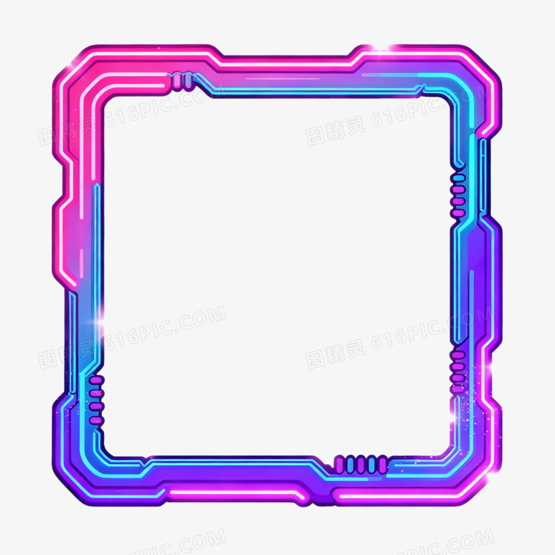 赛博朋克风格边框免抠元素