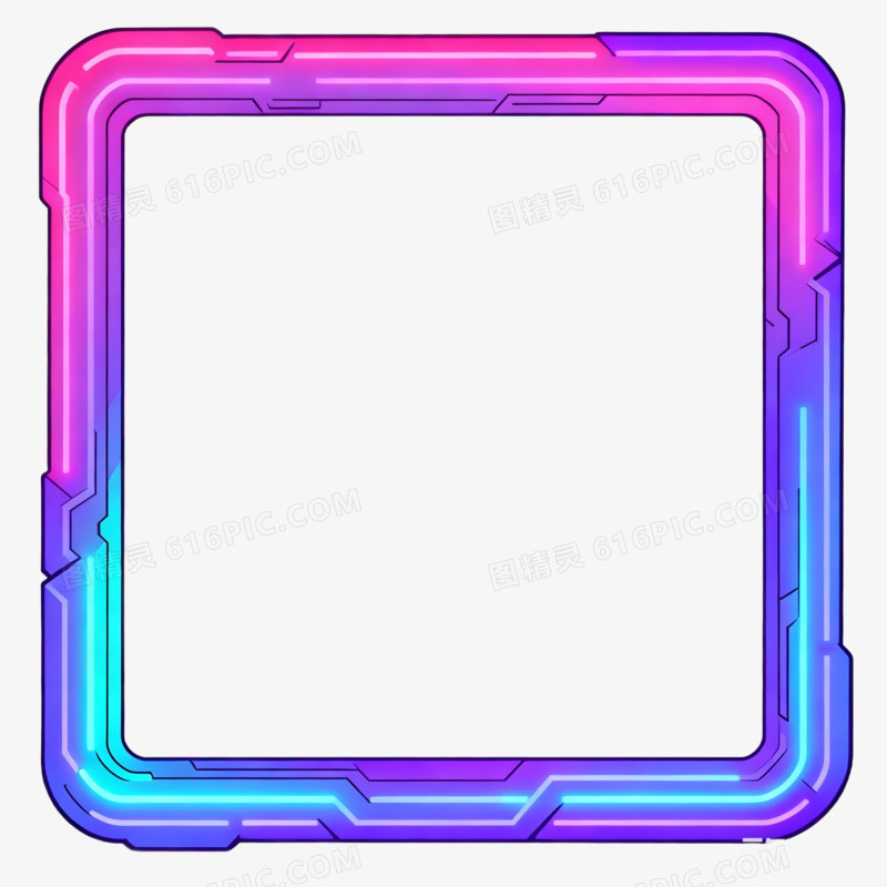 赛博朋克风格边框免抠元素