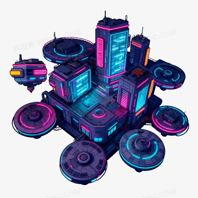 赛博朋克风格元素免抠元素