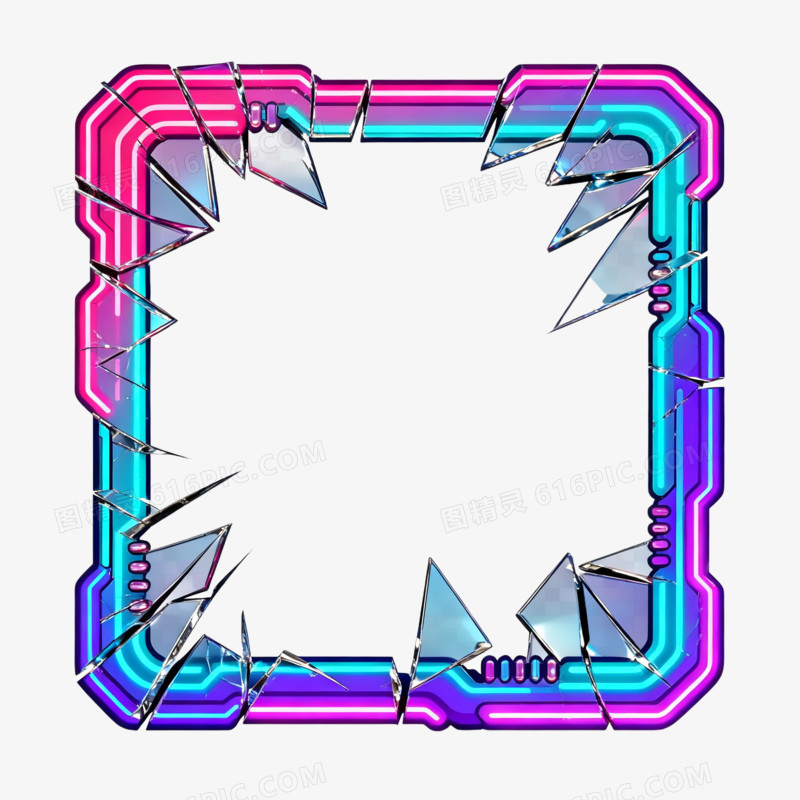 赛博朋克风格边框免抠元素