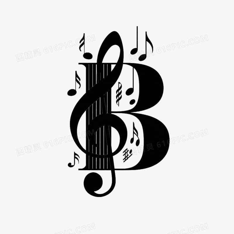 卡通手绘创意字母B免抠元素