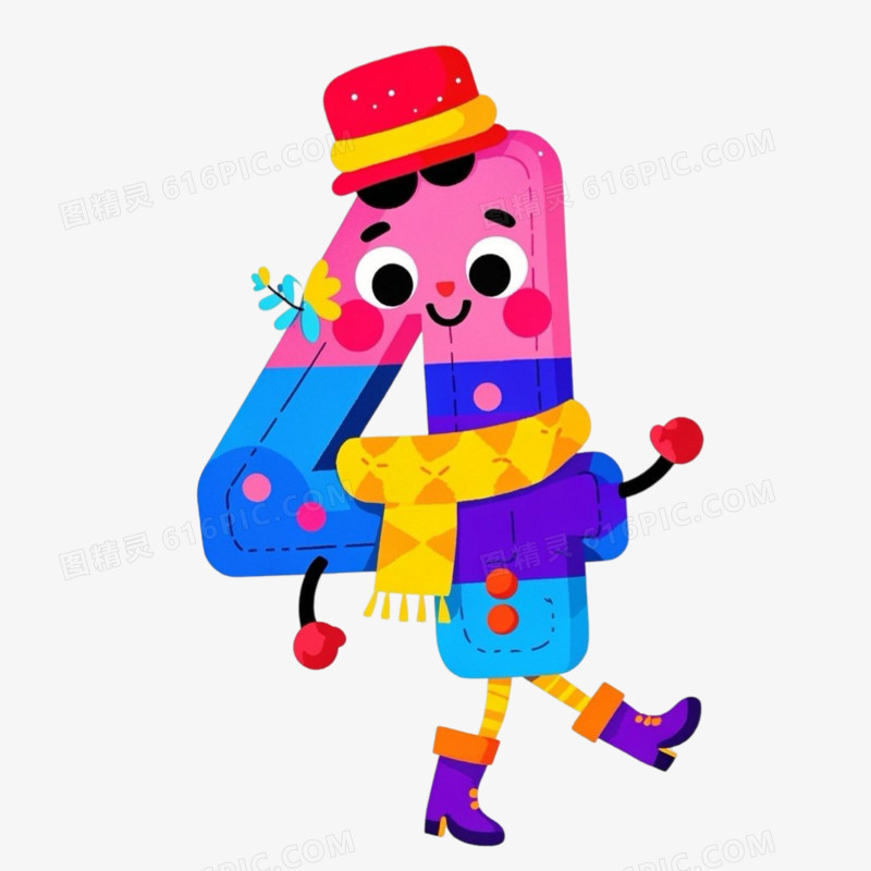 创意彩色阿拉伯数字0123456789艺术字设计