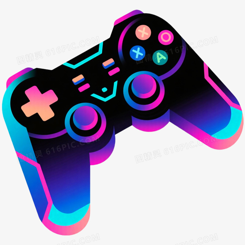 霓虹渐变赛博朋克风格免抠元素