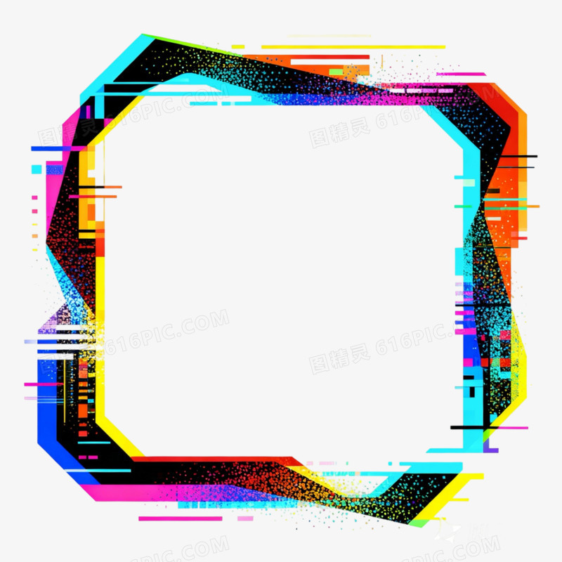 赛博朋克风边框免抠元素